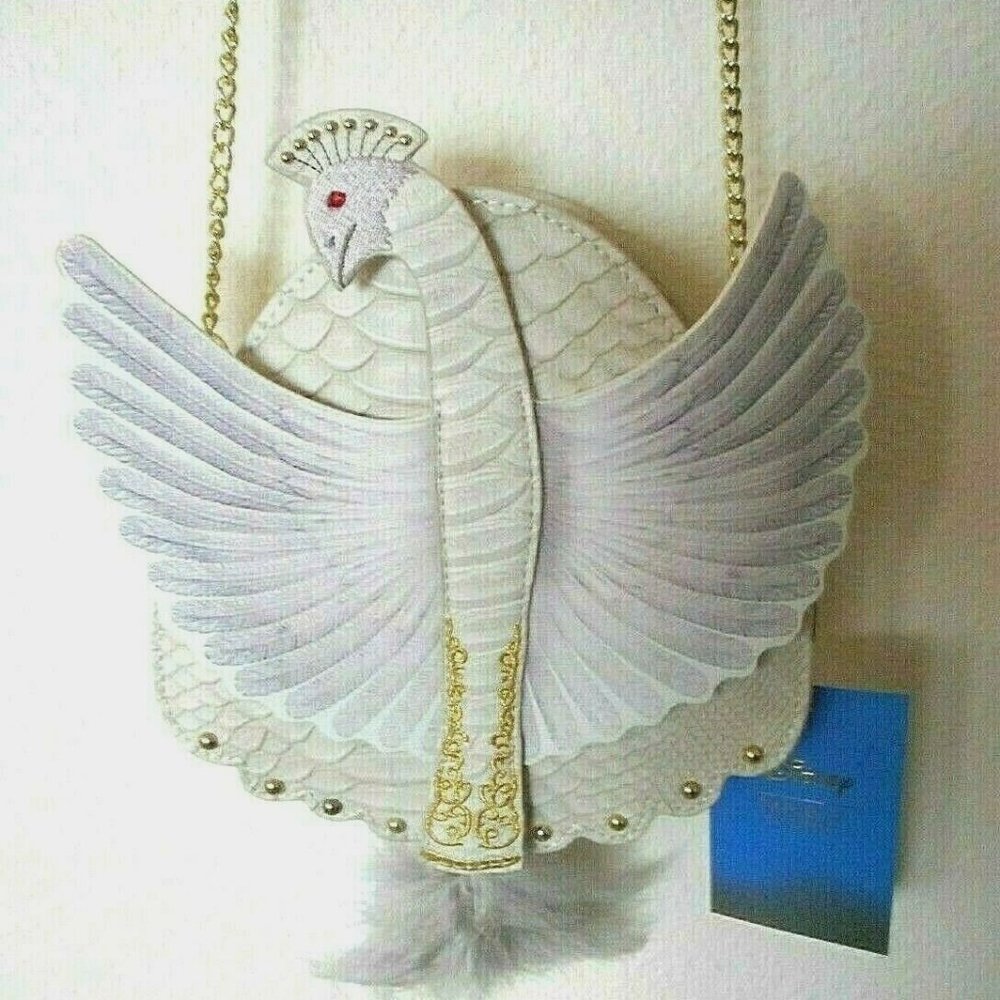 NEW RARE DANIELLE NICOLE DISNEY Beauty & the Beast Peacock Cross body handbag